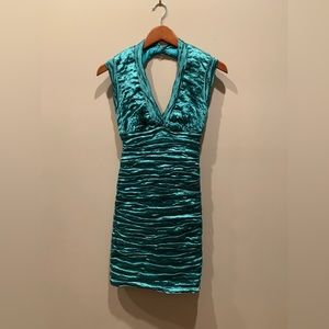 Nicolle Miller Metallic Teal Cocktail dress Size 6